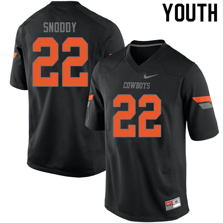 Youth #22 Mbari Snoddy Oklahoma State Cowboys College Football Jerseys Sale-Black - Click Image to Close